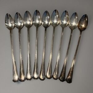 Vintage Set of 9 Kenilworth Silverplate Ice Tea Spoons